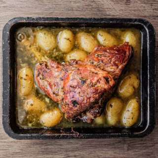 Roast Lamb with Anchovies and Garlic