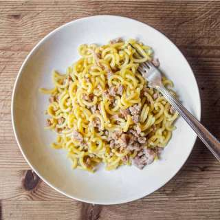 Gramigna Pasta with Sausage