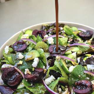 Cherry and Feta Salad with Pistachios