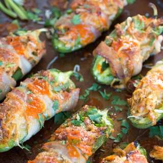 Bacon Wrapped Jalapeno Poppers Recipe with Shredded Chicken and Cheese