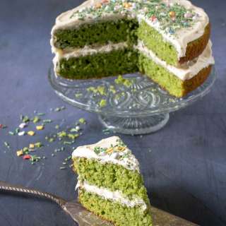 Vanilla Spinach Cake with Vanilla Frosting