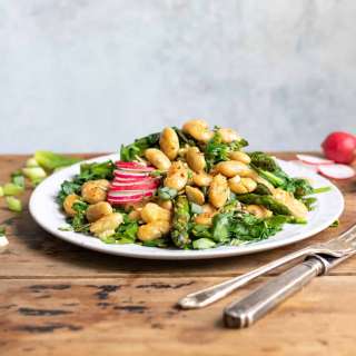 Warm Salad with Crispy Butter Beans