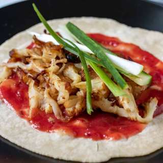 Vegan Crispy Duck (Cauliflower) and Pancakes