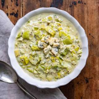 Creamy Leeks with Blue Cheese