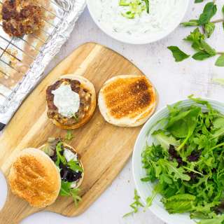 Lamb, Feta and Mint burgers