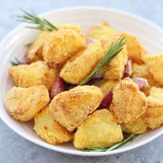 Polenta Roast Potatoes with Rosemary and Garlic