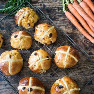 Carrot and Ginger Hot Cross Buns