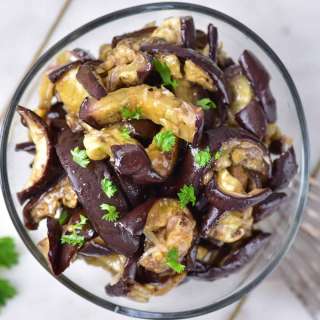 Roasted Aubergine with Honey Garlic Sauce