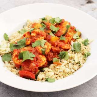 Harissa Prawns with Coconut Cauliflower Rice