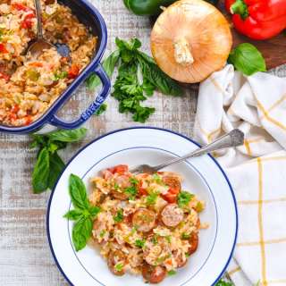 Dump-and-Bake Italian Sausage Recipe with Rice