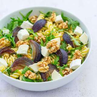 Warm Goat's Cheese, Red Onion and Walnut Pasta Salad