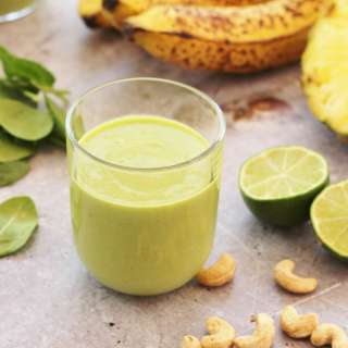 Pineapple, Mango, Coconut and Cashew Nut Smoothie