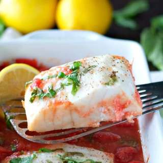4-Ingredient Baked Fish with Tomato Basil Sauce