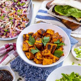 Roasted Peri Peri Sweet Potato Cubes (Nando’s Inspired)