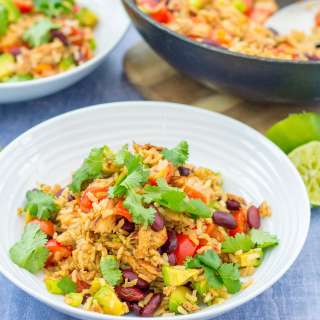 Warm Mexican Style Rice Salad with Leftover Turkey