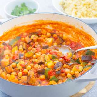 Chickpea Ratatouille and Couscous (Vegan)