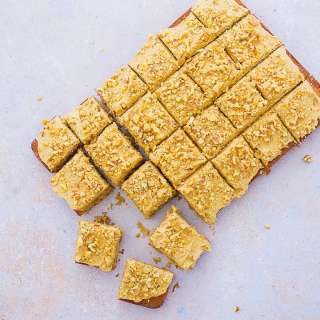 Easy Coffee and Walnut Traybake Cake
