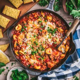 Italian Sausage and Cheese Tortellini Skillet