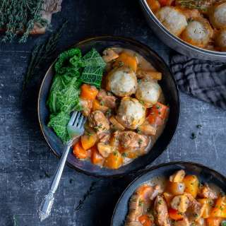 Traditional Beef Stew and Suet Dumplings (Made with Atora Beef Suet)