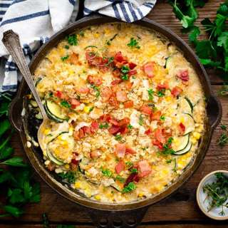 Zucchini Gratin with Corn and Bacon