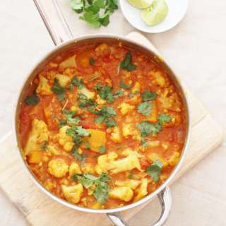 Butternut Squash, Cauliflower and Red Lentil Dhal