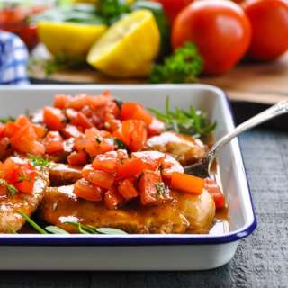 Dump-and-Bake Bruschetta Chicken