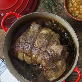 French Style Herbed Slow Cooked Leg of Lamb Recipe