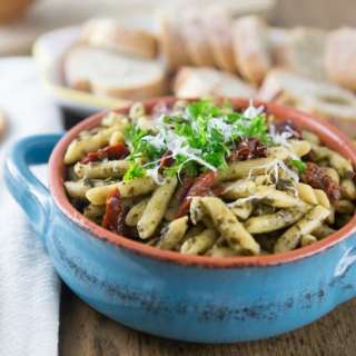 Penne Pasta with Sun-dried Tomatoes and Pesto