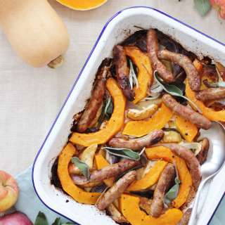 Sausage, Squash, Apple and Sage Traybake