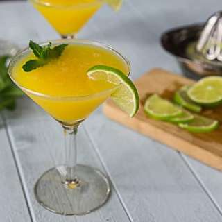 Frozen Mango Rum Cocktail with Mint Recipe Card
