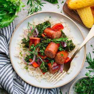 Sheet Pan Andouille Sausage with Veggies