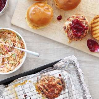 Christmas Turkey Burgers with Cranberry Relish and Sproutslaw