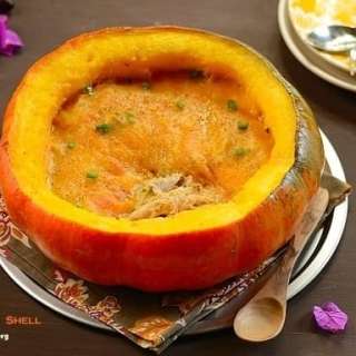 Chicken Stew in a Pumpkin Shell (Frango na Moranga)