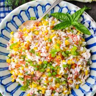 Rice Salad with Corn, Bacon and Pimentos