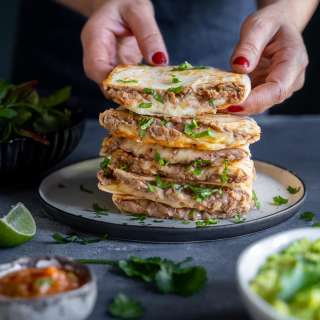Easy Refried Bean Quesadillas