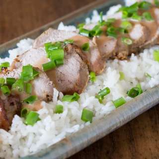 Thai Style Pork Loin with Peanut Sauce Recipe Card