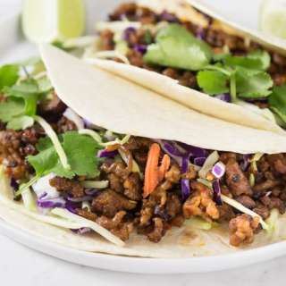 Spicy Pork Tacos with Red Cabbage Slaw