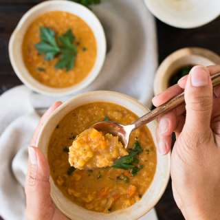 Vegan Red Lentil Soup With Coconut Milk