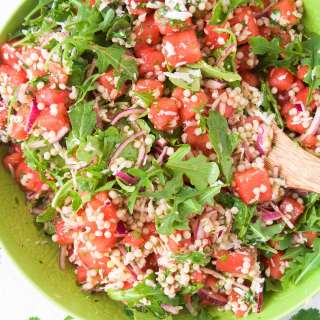 Watermelon Salad Recipe with Cilantro Honey Lime Dressing