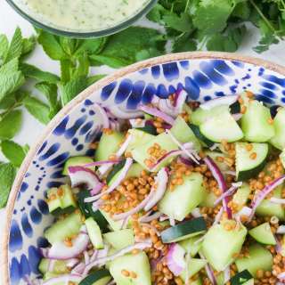 Melon Salad with Honey Yogurt Dressing