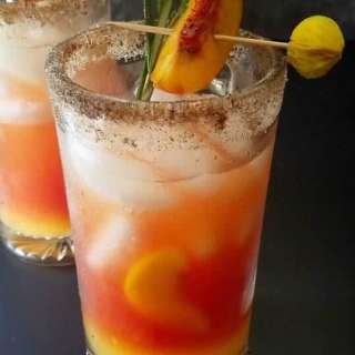 Peach Rosemary Michelada