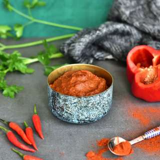 Homemade harissa paste