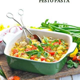 Dump-and-Bake Chicken Pesto Pasta