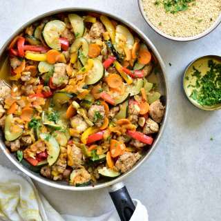Moroccan chicken with vegetables and dried apricots