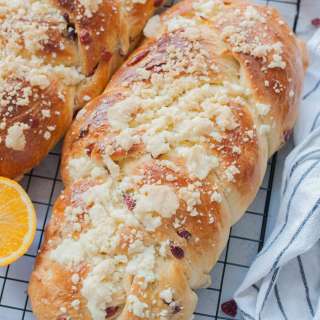 Cranberry orange braided brioche bread