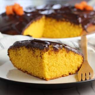 Brazilian Carrot Cake with Chocolate Sauce Topping