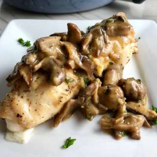 Mozzarella Stuffed Chicken with Mushrooms