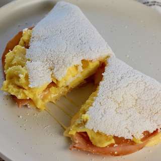 Tapioca Brazilian Breakfast ~ with Ham, Egg and Cheese