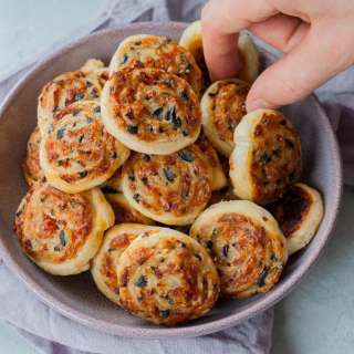 Puff Pastry Pinwheels with Olives and Sun-dried Tomatoes