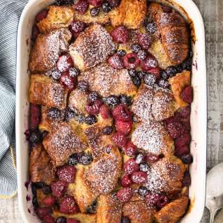 Croissant Breakfast Casserole with Berries